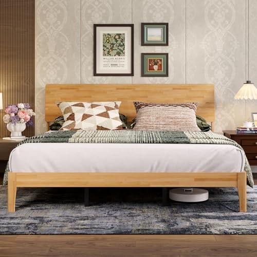 Novilla King Size Adjustable Storage Headboard Platform Bed Frame: $297.99