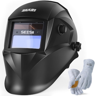 SEESII Auto Darkening Welding Helmet w/ Welding Gloves for $38 + free shipping