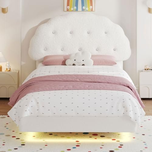 Decofy Upholstered Twin LED Bed Frame: $114.56 Decofy Upholstered Twin LED Bed Frame: $114.56