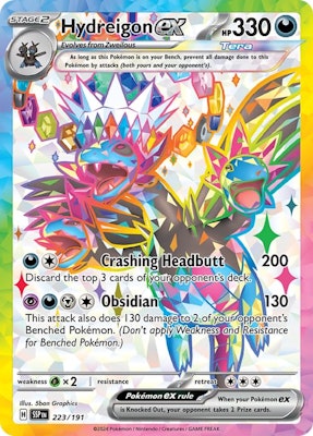 Pokemon Hydreigon ex 223/191 Surging Sparks Full Art Ultra Rare Foil Card for $15 + free shipping w/ Prime