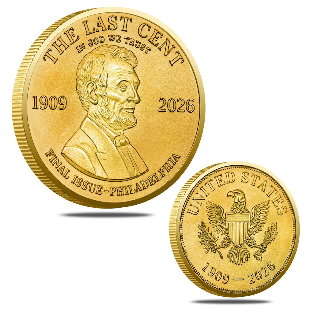 Last Lincoln Penny Memorial Coin Gold-Plated Collectible Token: $8.99