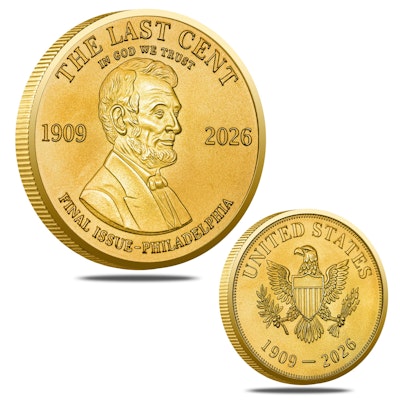 Last Lincoln Penny Memorial Coin Gold-Plated Collectible Token for $9 + free shipping w/ Prime