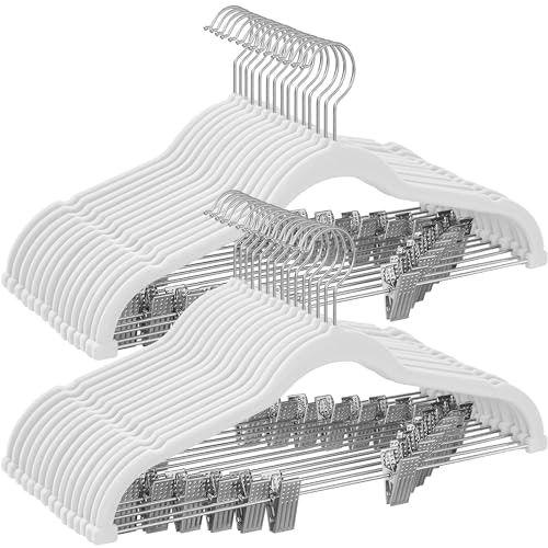 Songmics Velvet Pants Hangers with Adjustable Clips 30-Pack: $28.04