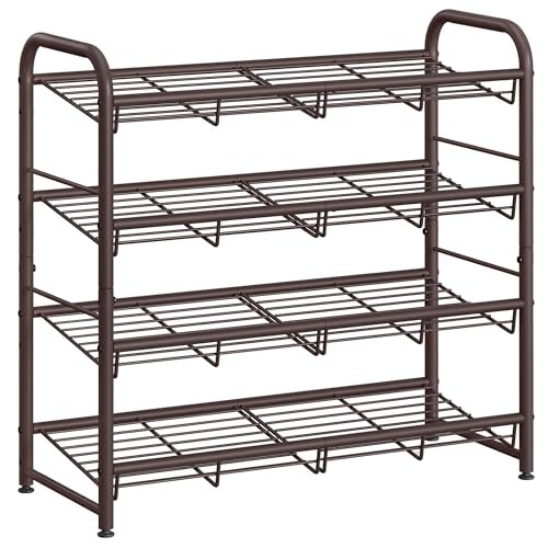 Songmics 4-Tier Stackable Metal Shoe Rack: $25.94