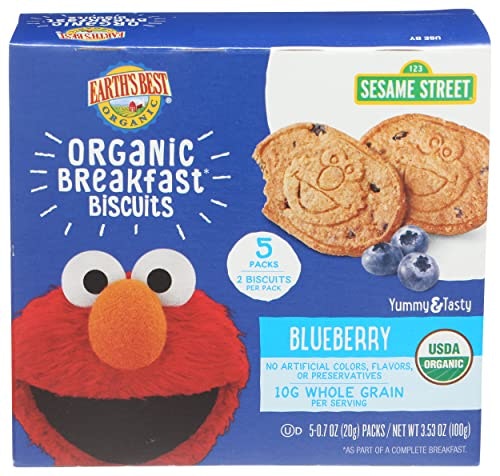 Earth's Best Organic Sesame Street Toddler Blueberry Breakfast Biscuits 6-Pack: $21.58