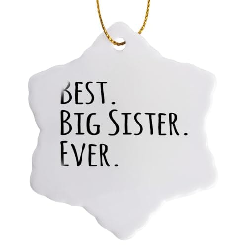 3dRose 3-Inch Best Big Sister Ever Porcelain Ornament: $15.08