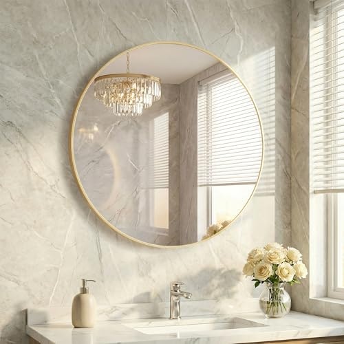 Happymont 24-Inch Round Bathroom Wall Mirror: $24.95