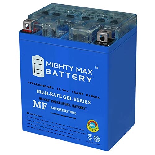 Mighty Max YTX14AH-BS 12V 12Ah GEL Motorcycle Battery: $50.55 Mighty Max YTX14AH-BS 12V 12Ah GEL Motorcycle Battery: $50.55