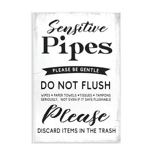 Sensitive Pipes Flushing Restrictions Wall Plaque: $17.68