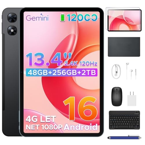 Easerush P13 Pro 13.4" 256GB Android 16 Tablet: $245.09