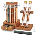 Glass Cigar Humidor Jar w/ Dual Cigar Flavoring Tubes for $49 + free shipping