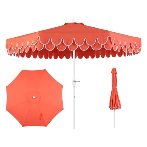 Jonathan Y Tracy 9-Foot Scalloped Market Patio Umbrella: $224.98