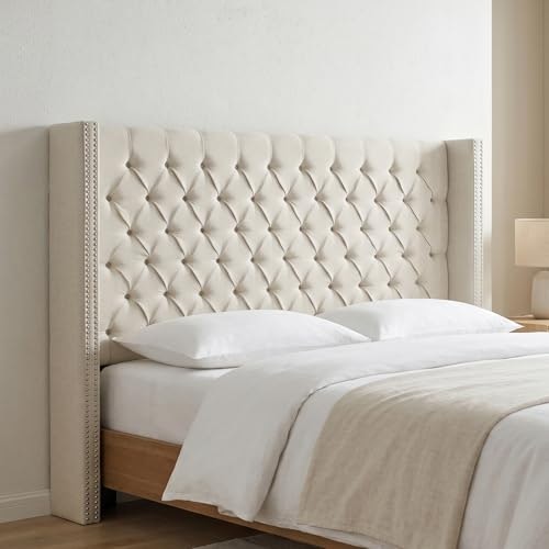 Madison Park Amelia Queen Upholstered Wingback Headboard: $210.55 Madison Park Amelia Queen Upholstered Wingback Headboard: $210.55