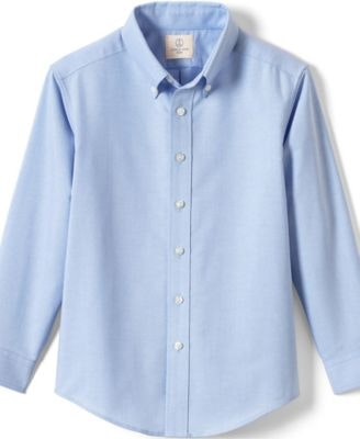 Lands' End Men's Long Sleeve Solid Oxford Dress Shirt: $30