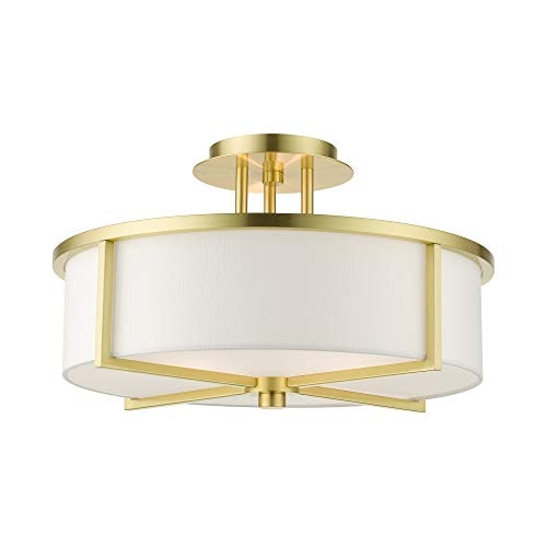 Livex Lighting Wesley 3-Light 16-Inch Semi-Flush Mount Ceiling Light: $187.60 Livex Lighting Wesley 3-Light 16-Inch Semi-Flush Mount Ceiling Light: $187.60