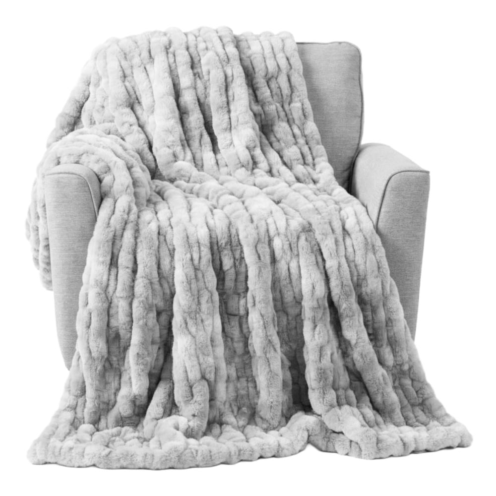 Lavish Home 60x80-Inch Ruched Jacquard Faux Fur Blanket: $49.99 Lavish Home 60x80-Inch Ruched Jacquard Faux Fur Blanket: $49.99