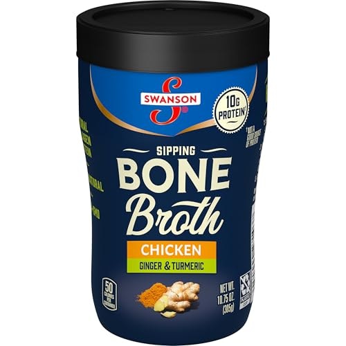Swanson Chicken Ginger and Turmeric Bone Broth 10.75-oz.: $2.18 Swanson Chicken Ginger and Turmeric Bone Broth 10.75-oz.: $2.18