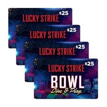Four $25 Lucky Strike Gift Cards: $80