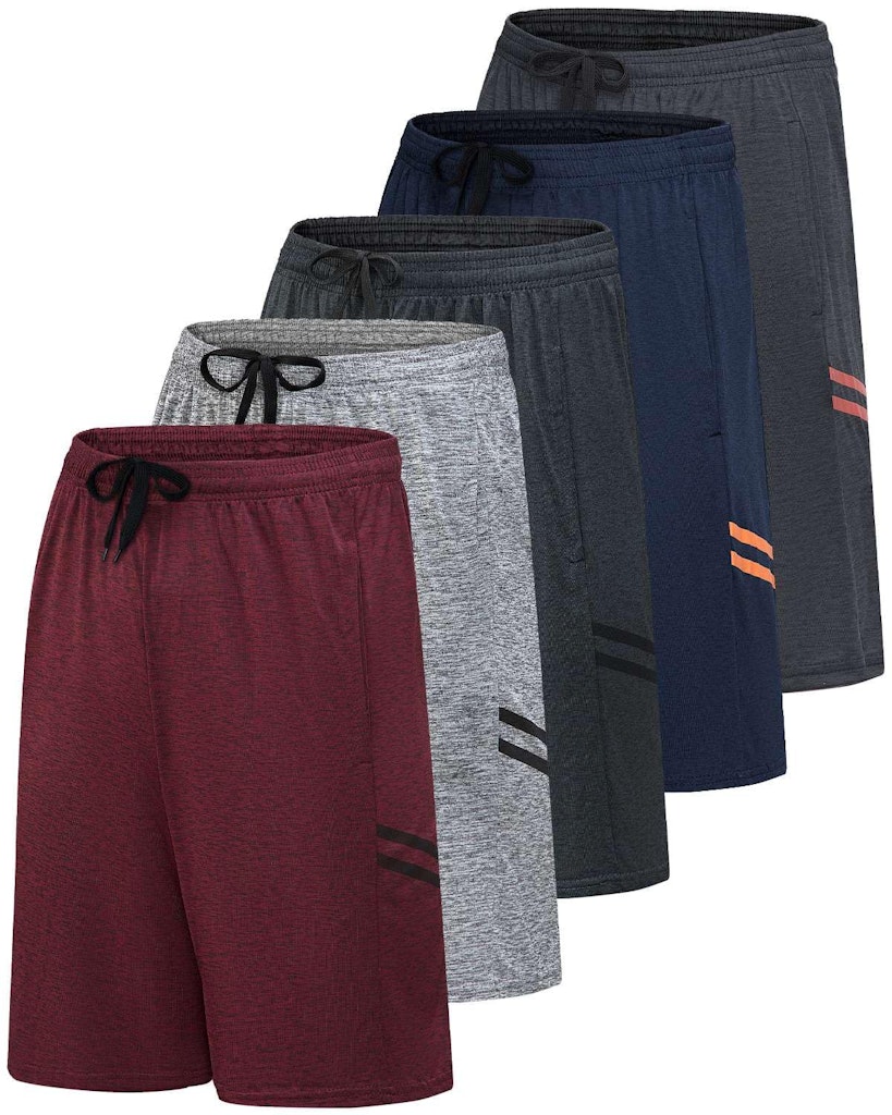 Real Essentials Men's Dry Fit Basketball Shorts 5-Pack: $28