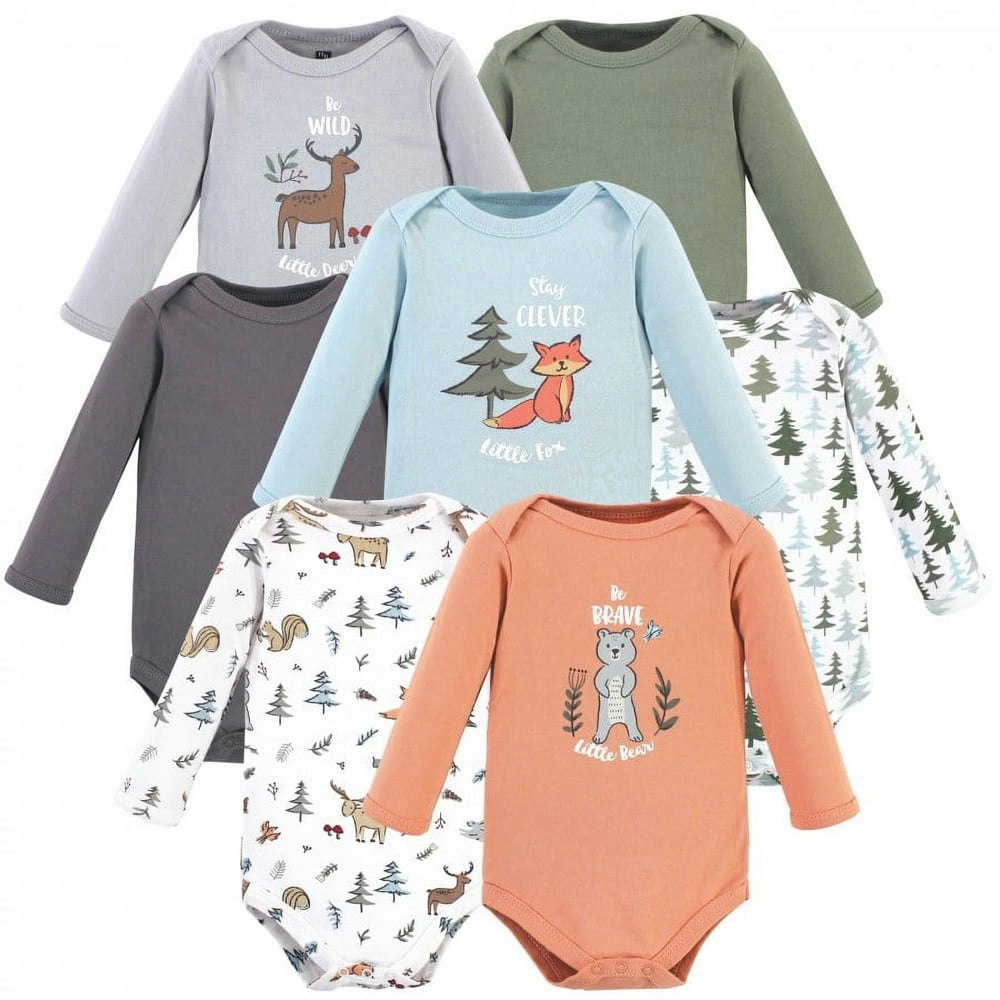 Hudson Baby Long-Sleeve Cotton Bodysuits 7-Pack: $18.99