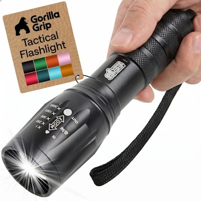 Gorilla Grip Tactical Flashlight for $10 + free shipping w/ Prime