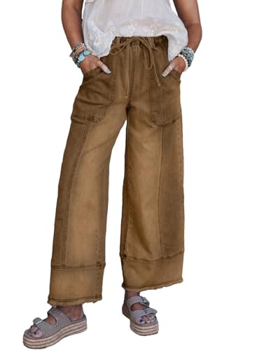 Shewin Women's Wide Leg Drawstring Jeans: $34.97 Shewin Women's Wide Leg Drawstring Jeans: $34.97