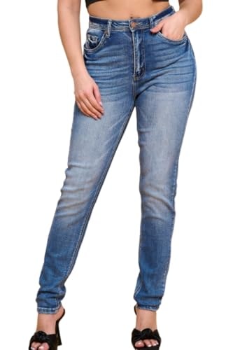 Women's High-Rise Distressed Stretch Skinny Jeans: $21.24