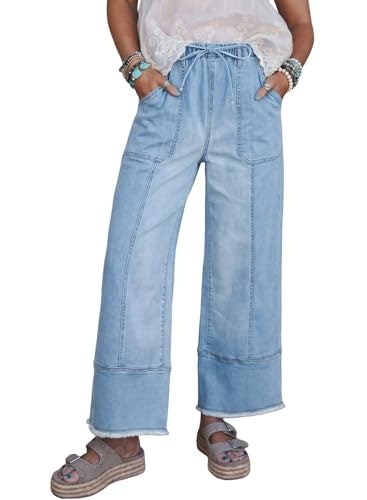 Shewin Women's Wide Leg Straight Fit Jeans: $36.97