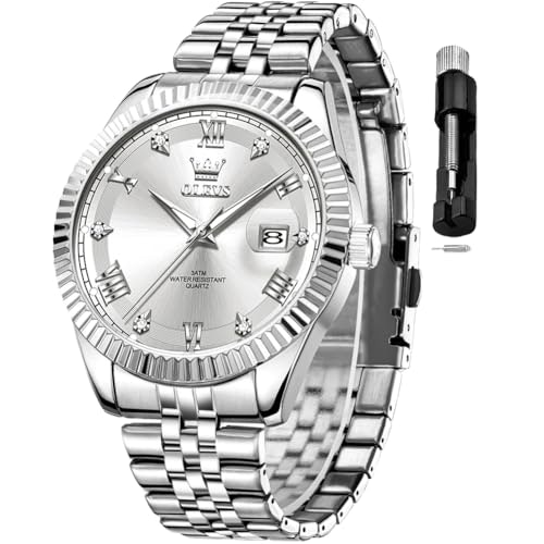 Olevs Men's Stainless Steel Dress Watch: $38.22