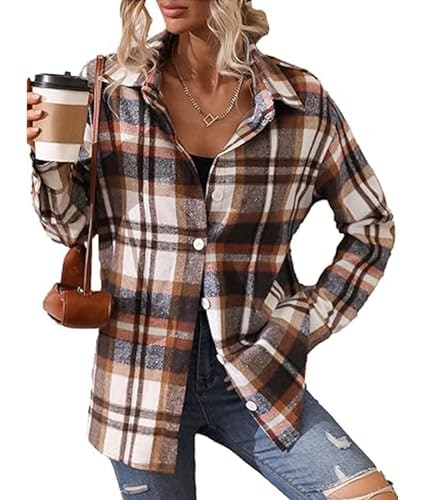 Deer Lady Women's Plaid Flannel Shirt: $19.98