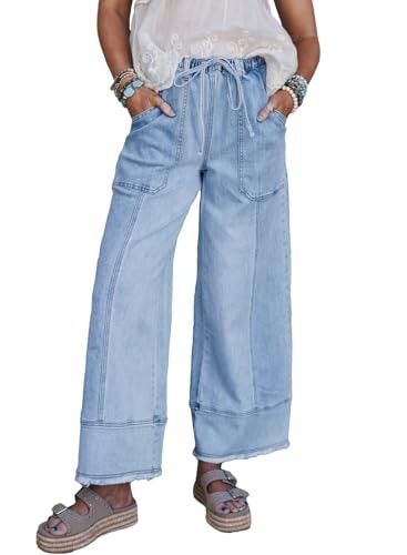 Shewin Women's Wide Leg Stretchy Jeans: $36.97 Shewin Women's Wide Leg Stretchy Jeans: $36.97