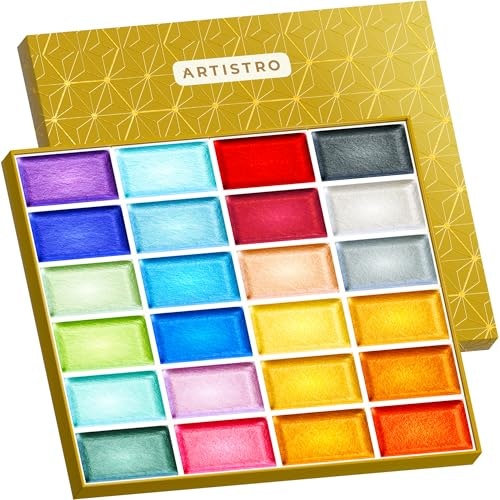 Artistro 24-Color Professional Metallic Watercolor Paint Set: $16.98 Artistro 24-Color Professional Metallic Watercolor Paint Set: $16.98