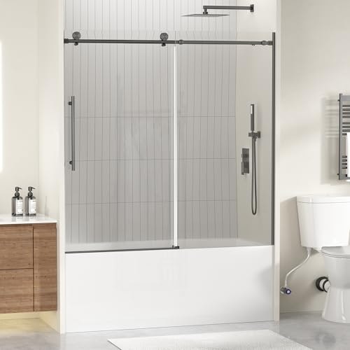 56-60" x 59" Frameless Sliding Bathtub Shower Door: $274.98 56-60" x 59" Frameless Sliding Bathtub Shower Door: $274.98