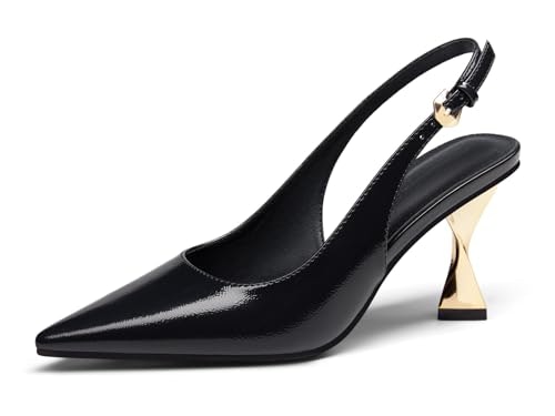 Coutgo Women's Pointed Toe Kitten Heel Slingback Pumps: $35.97 Coutgo Women's Pointed Toe Kitten Heel Slingback Pumps: $35.97