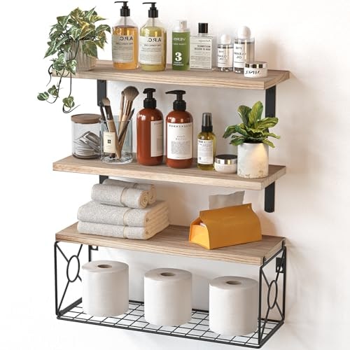 Amada Bathroom Shelves with Storage Basket 3-Pack: $18.78 Amada Bathroom Shelves with Storage Basket 3-Pack: $18.78