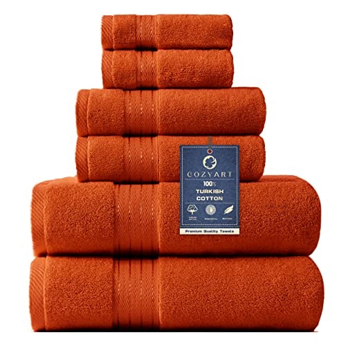 Cozyart 6-Piece Turkish Cotton Bath Towel Set: $36.12