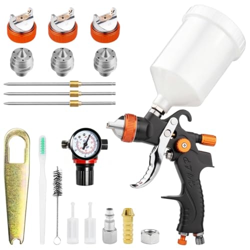 KCNKCN HVLP Spray Gun Kit with 1.4/1.7/2.0mm Nozzles and 600cc Cup: $25.49 KCNKCN HVLP Spray Gun Kit with 1.4/1.7/2.0mm Nozzles and 600cc Cup: $25.49