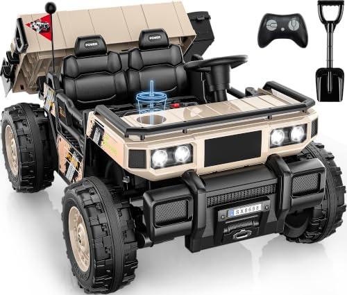 Arbeli 24V 4WD 2-Seater Ride-On Dump Truck: $309.98