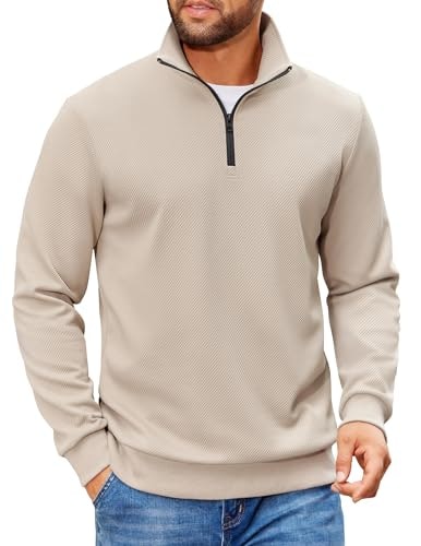 Coofandy Men's Quarter Zip Mock Neck Pullover Sweatshirt: $29.98 Coofandy Men's Quarter Zip Mock Neck Pullover Sweatshirt: $29.98