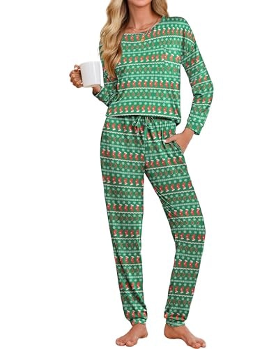 Ekouaer Women's Plaid Long Sleeve Pajama Set: $19.98 Ekouaer Women's Plaid Long Sleeve Pajama Set: $19.98
