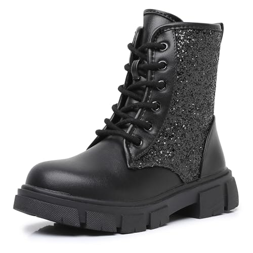 Apakowa Girls Glitter Combat Ankle Boots: $30.98