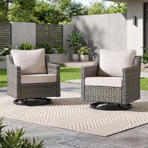 Artfurniz 2-Piece Wicker Patio Swivel Rocker Chair Set: $375.98 Artfurniz 2-Piece Wicker Patio Swivel Rocker Chair Set: $375.98