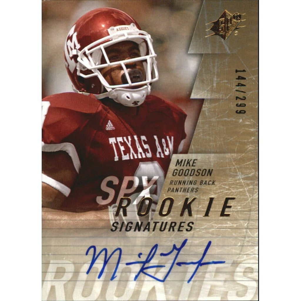 2009 SPx Mike Goodson Rookie Autograph Card: $12 2009 SPx Mike Goodson Rookie Autograph Card: $12