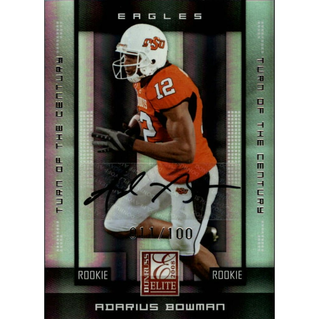 2008 Donruss Elite Turn of the Century Adarius Bowman Autograph Card: $18 2008 Donruss Elite Turn of the Century Adarius Bowman Autograph Card: $18