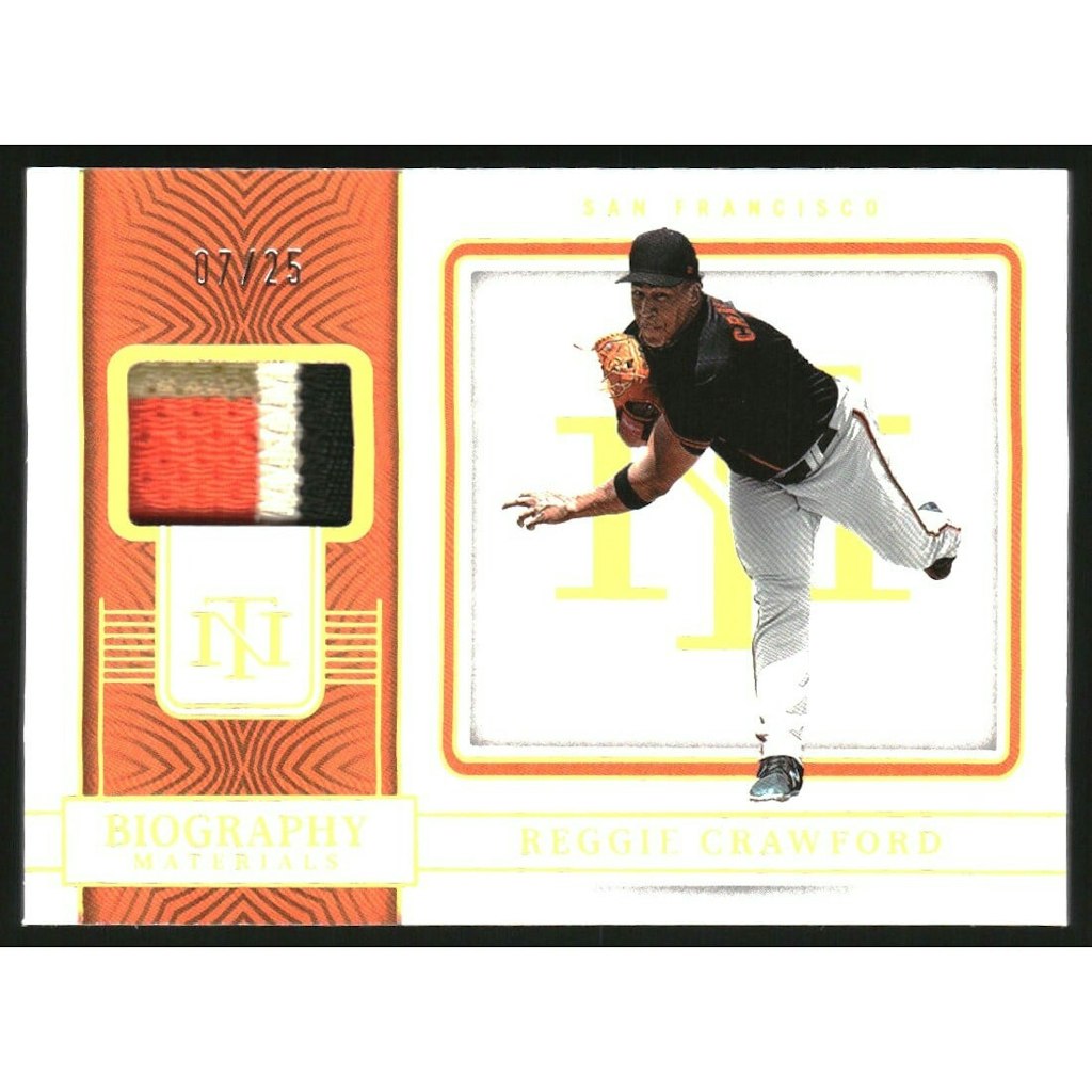2023 Panini National Treasures Reggie Crawford Biography Materials Holo Gold Card: $15
