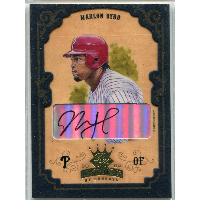 2004 Diamond Kings Marlon Byrd Framed Gold Signature Card: $25 2004 Diamond Kings Marlon Byrd Framed Gold Signature Card: $25