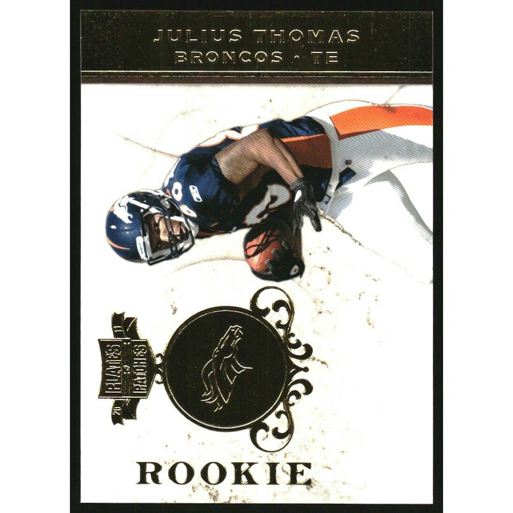 2011 Panini Plates and Patches Gold Julius Thomas #143 Trading Card: $10 2011 Panini Plates and Patches Gold Julius Thomas #143 Trading Card: $10