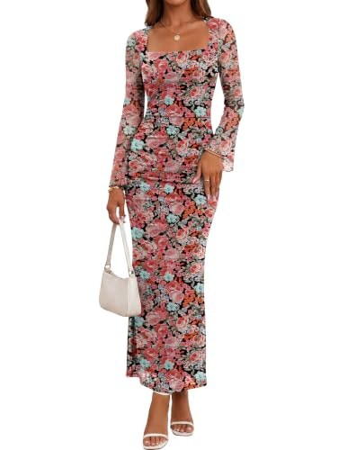 Zelroxa Women's Long Sleeve Floral Mesh Maxi Dress: $36.09 Zelroxa Women's Long Sleeve Floral Mesh Maxi Dress: $36.09
