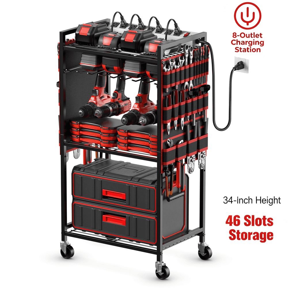 Vilong Power Tool Organizer Cart with Charging Station: $62.98