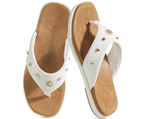 Oncai Women's Flat Rivet Flip Flops: $16.98 Oncai Women's Flat Rivet Flip Flops: $16.98